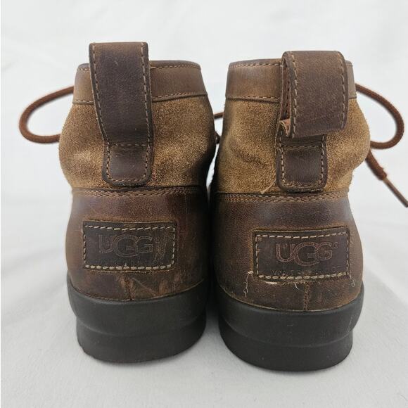 UGG Women's Brown Leather Heather Lace Up Ankle Boot sz 8 1095156 Winter Basic - Picture 6 of 10